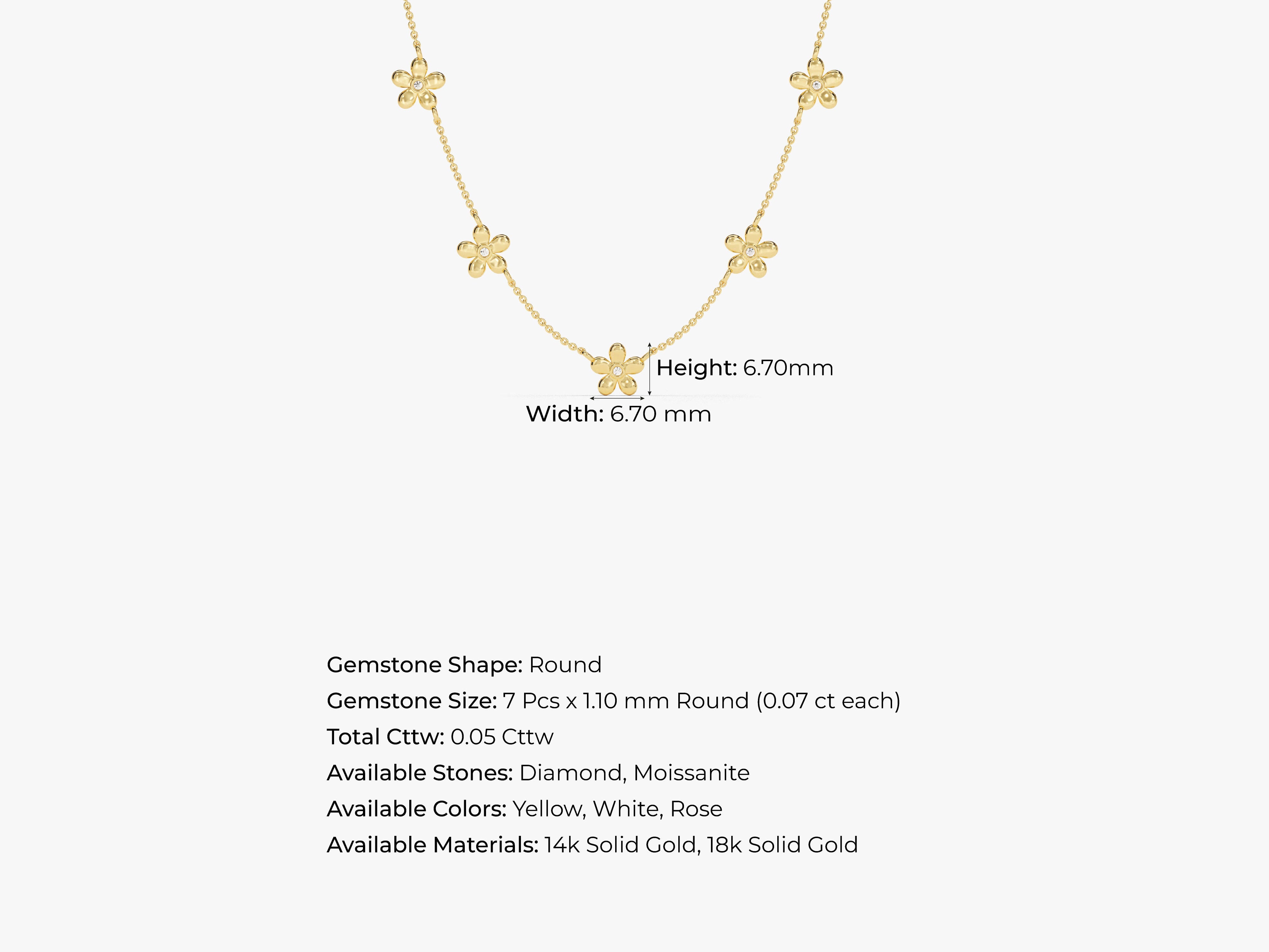 Gold flower necklace with diamond accents, fine jewelry