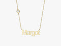 Name Necklace with Gemstone