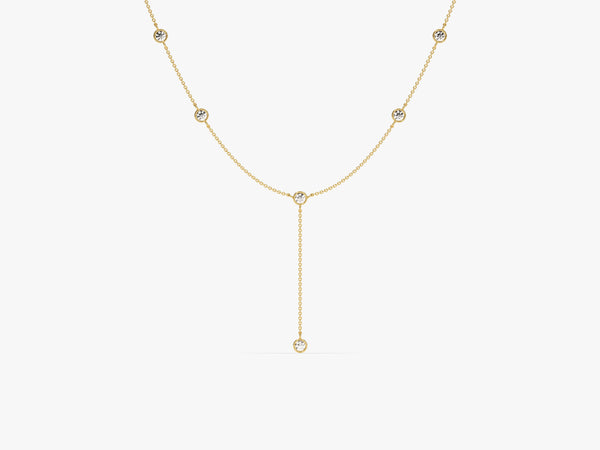 Diamond Drop Necklace in 14k Solid Gold