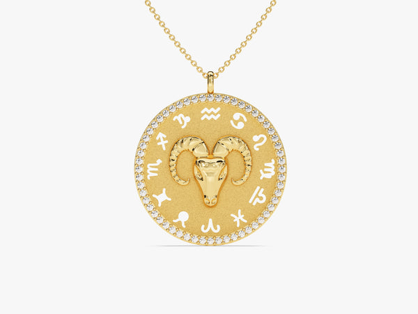 Zodiac Sign Necklace in 14k Solid Gold