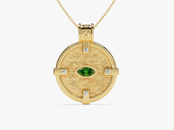 Birthstone Disc Necklace - Gold Vermeil