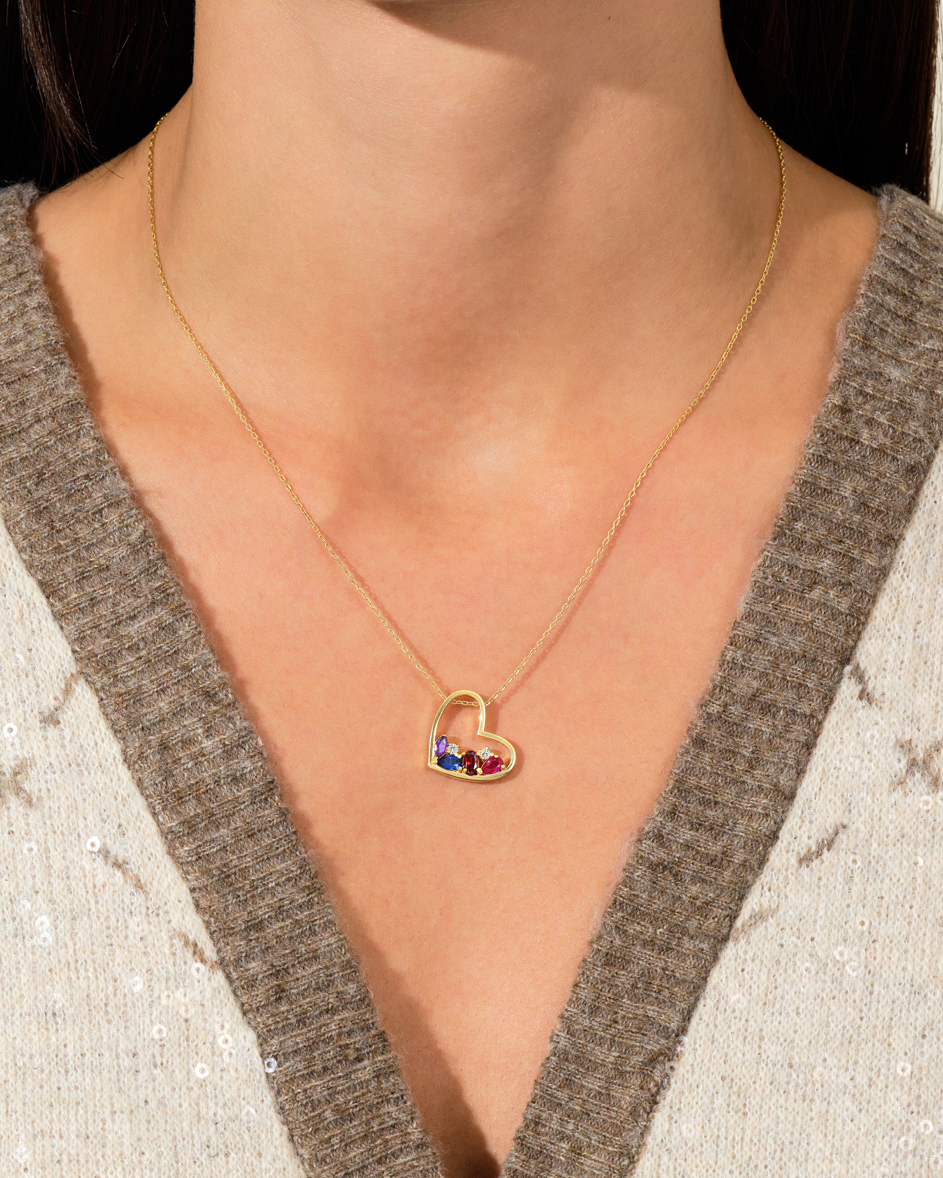 Cluster Birthstone Necklace