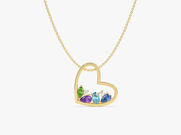 Cluster Birthstone Necklace in 14K Solid Gold