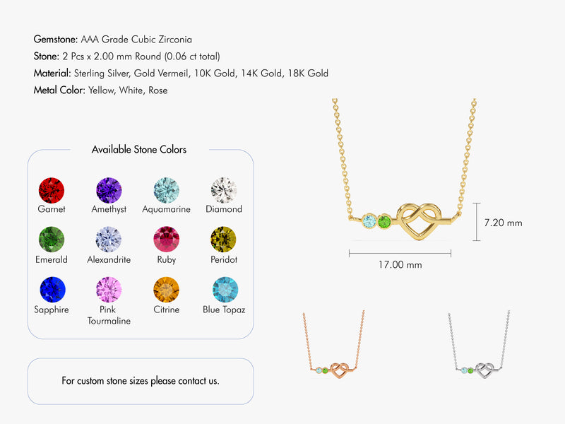 Infinity Heart Birthstone Necklace