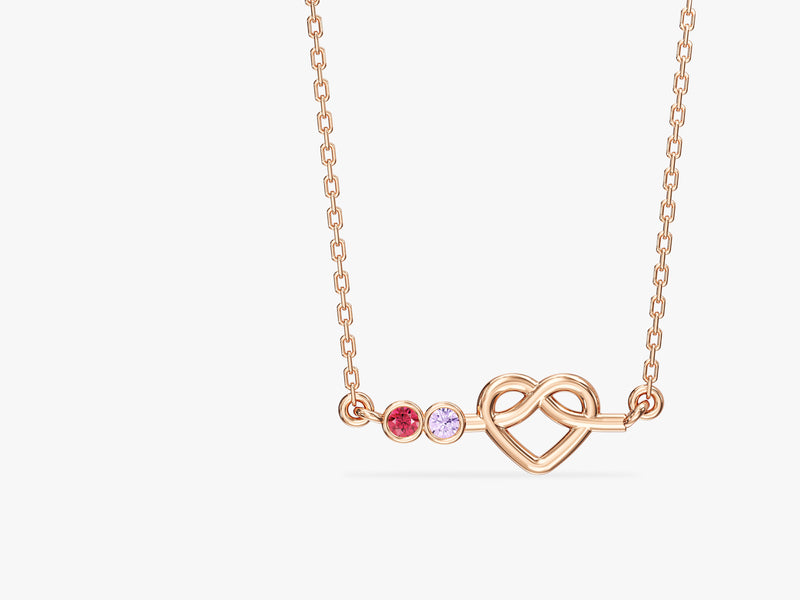 Infinity Heart Birthstone Necklace