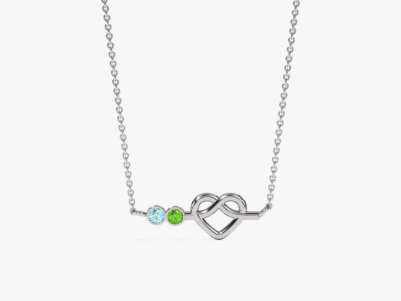 Infinity Heart Birthstone Necklace