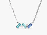 Baguette Family Birthstone Necklace