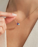 Emerald & Pear Birthstone Necklace