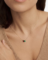 Emerald & Pear Birthstone Necklace