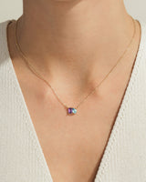 Emerald & Pear Birthstone Necklace