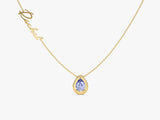 Pear Alexandrite Name Necklace in 14K Solid Gold