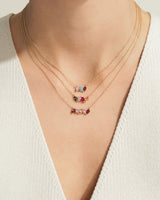 Oval Birthstone Family Necklace