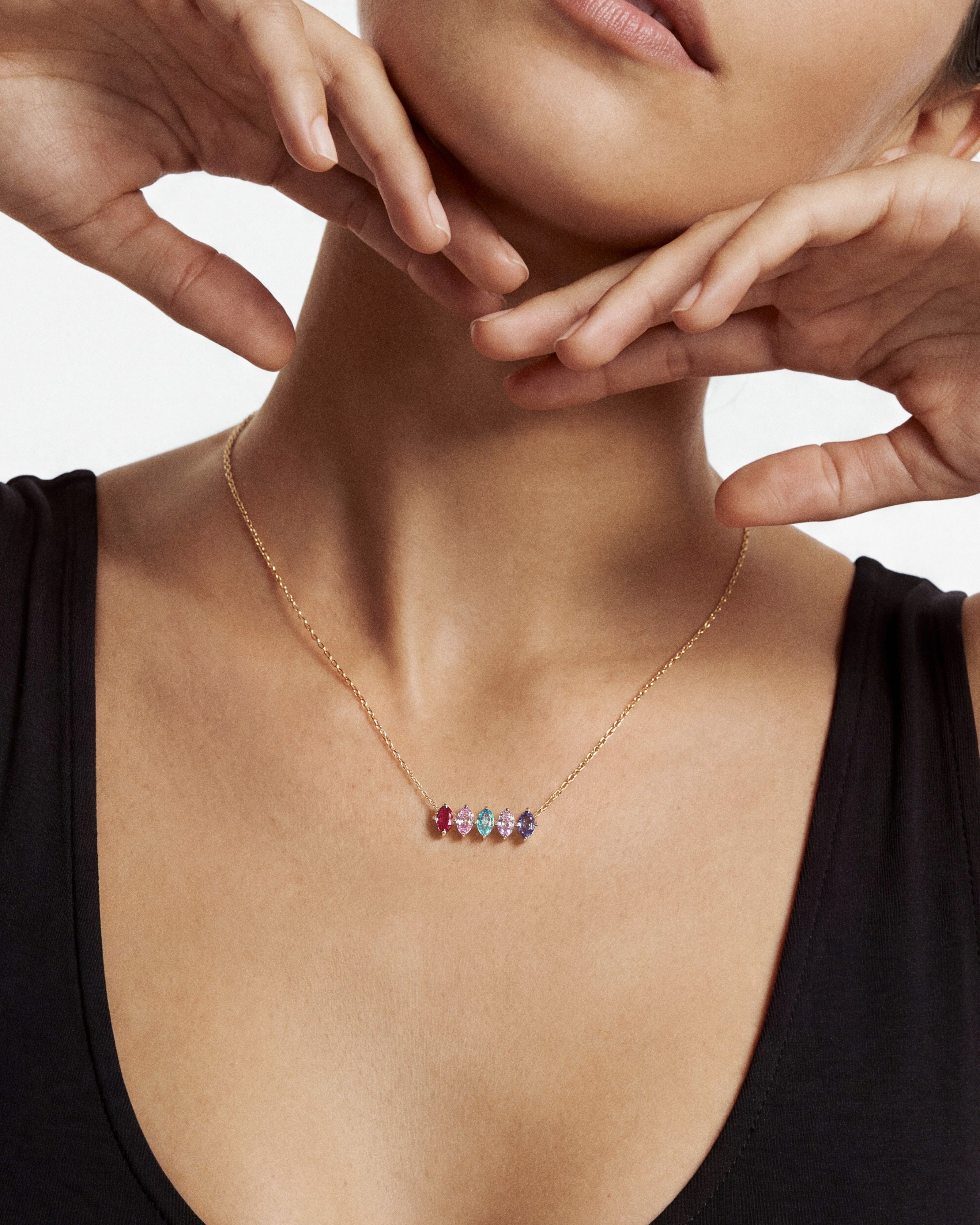 Oval Birthstone Necklace
