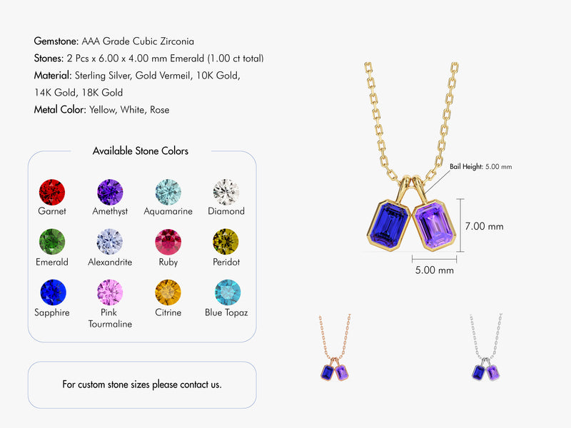 Emerald Family Birthstone Necklace