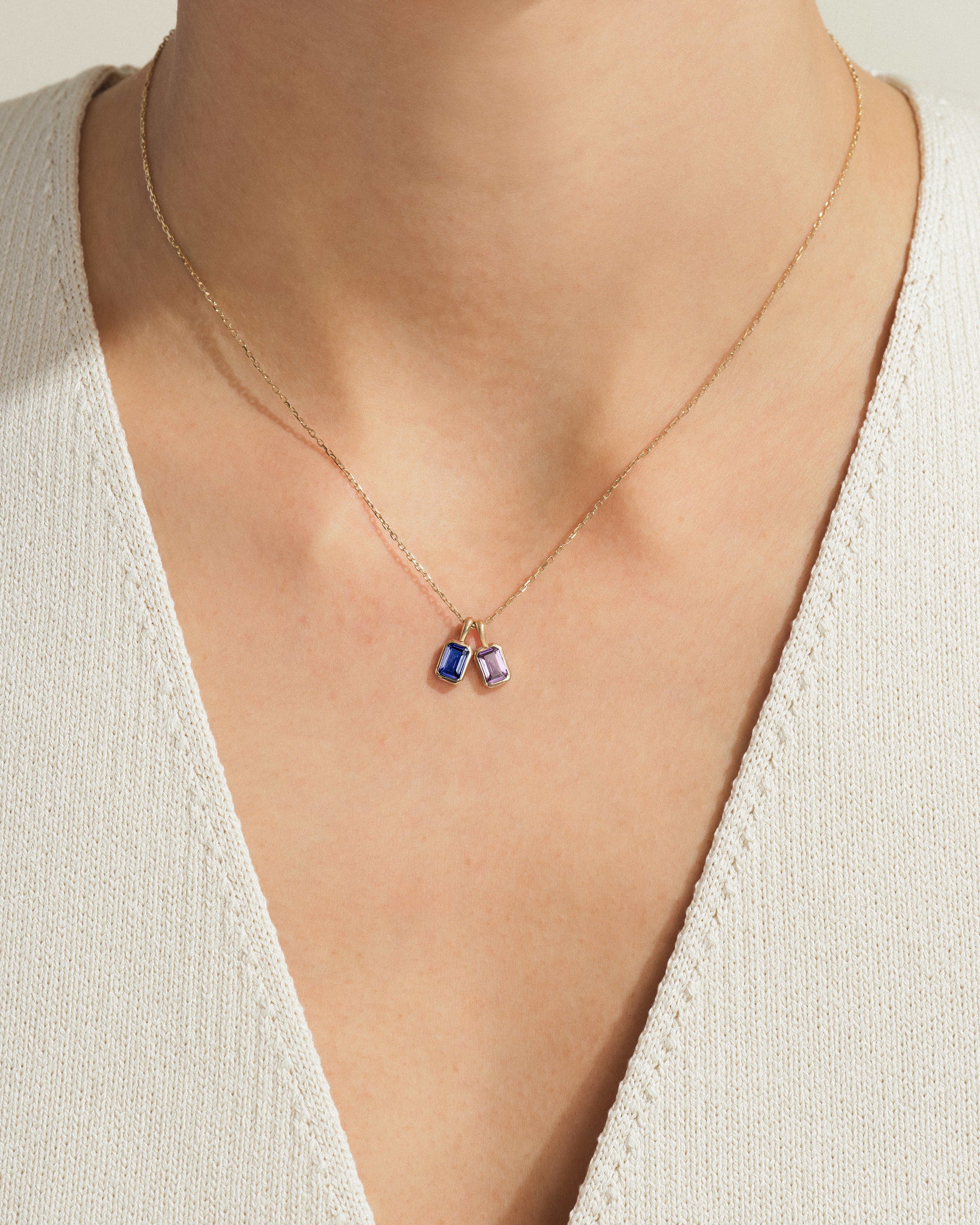 Emerald Family Birthstone Necklace