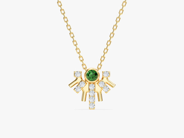 Sunburst Birthstone Necklace