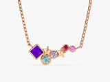 Star Birthstone Cluster Necklace