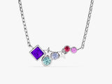 Star Birthstone Cluster Necklace