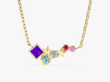 Star Birthstone Cluster Necklace