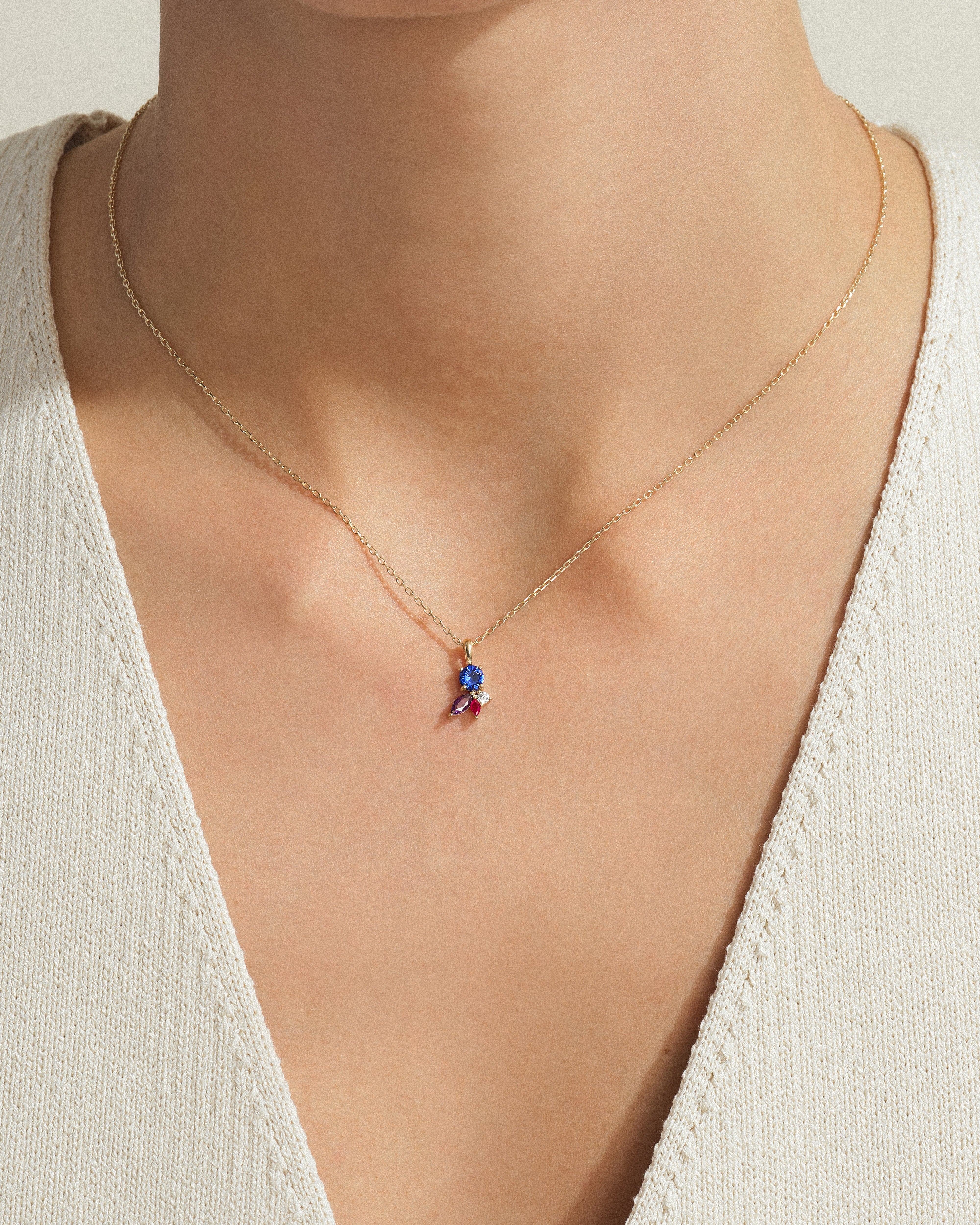 Mixed-Cut Birthstone Necklace