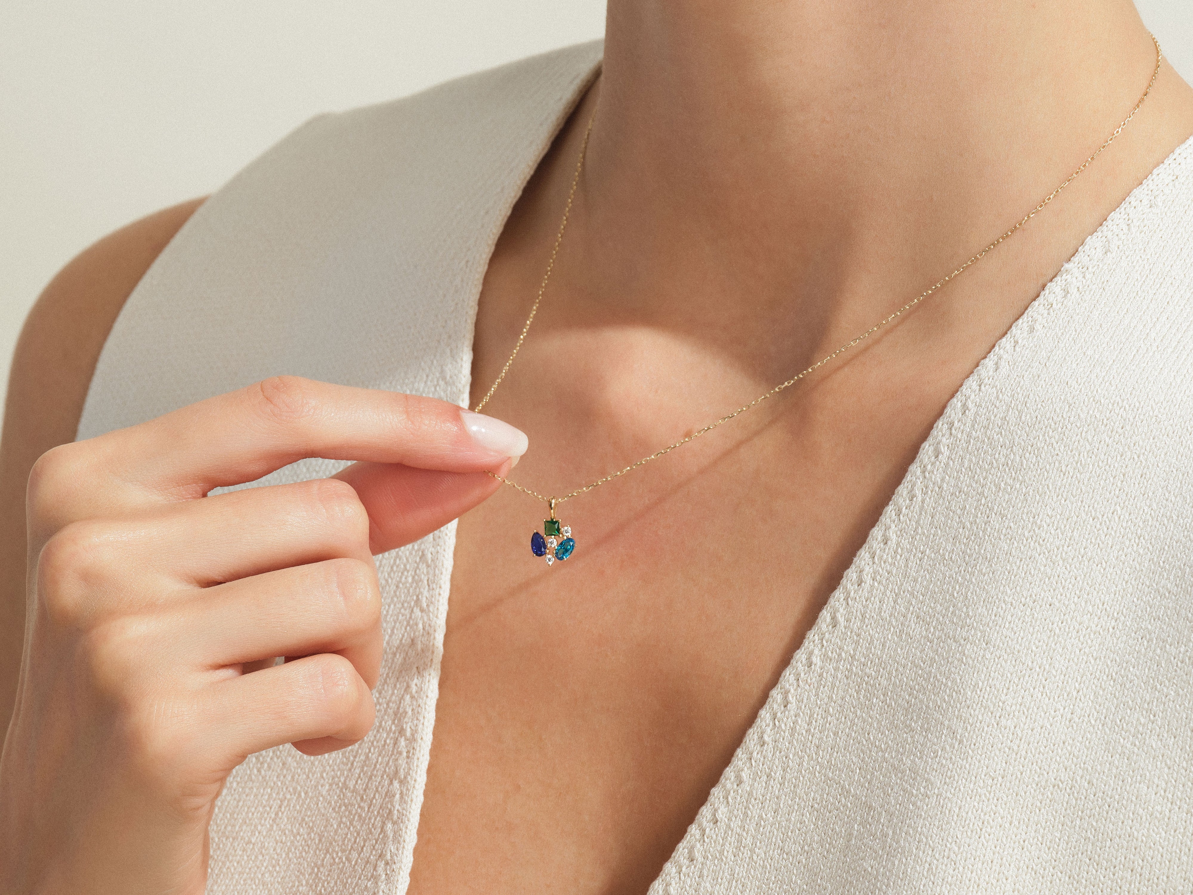 Triple Birthstone Necklace