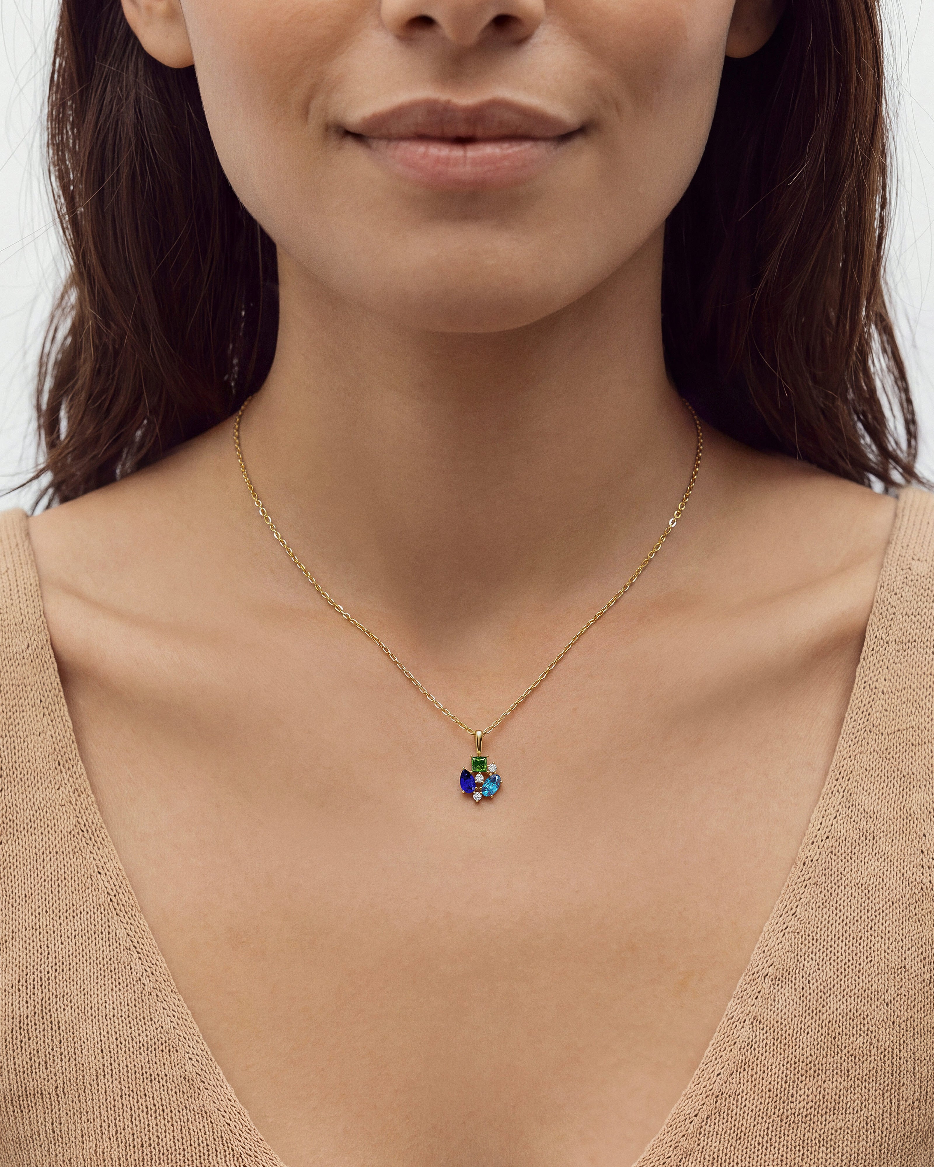 Triple Birthstone Necklace