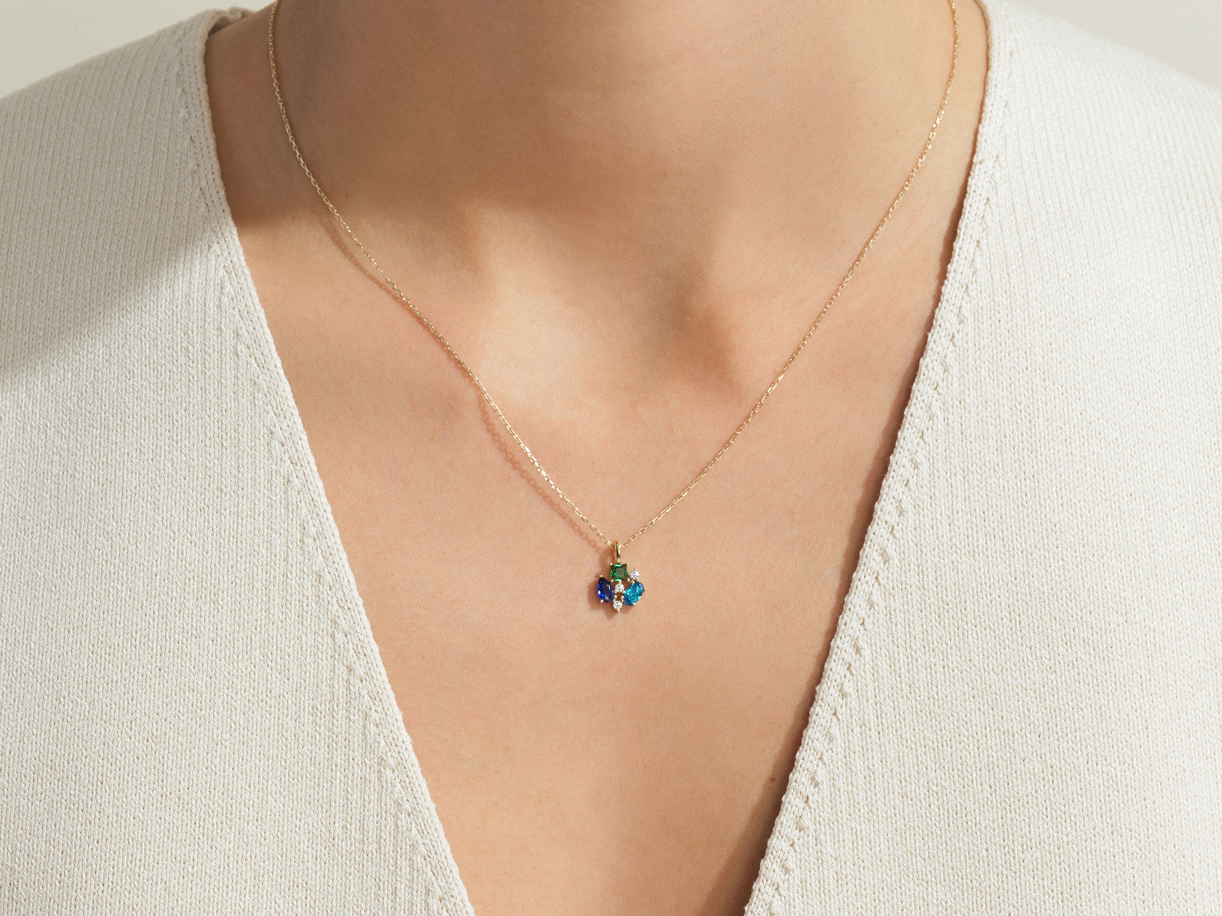 Triple Birthstone Necklace