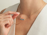 Ruby Trio Prong Necklace in 14k Solid Gold