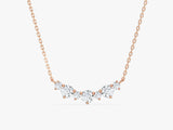 Diamond Birthstone Trio Prong Necklace in 14k Solid Gold