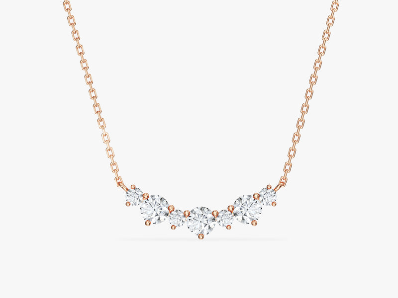 Diamond Birthstone Trio Prong Necklace in 14k Solid Gold