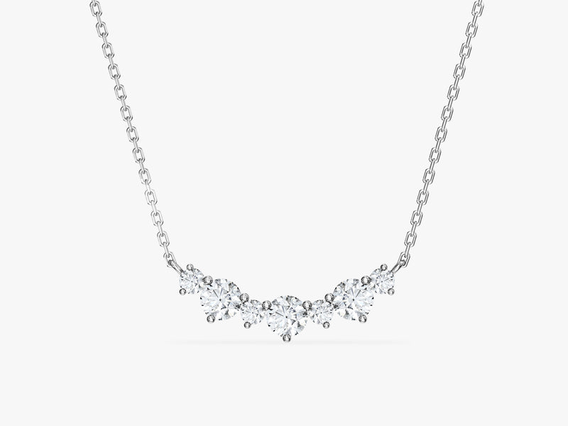 Diamond Birthstone Trio Prong Necklace in 14k Solid Gold