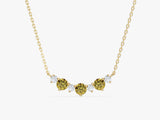 Peridot Trio Prong Necklace in 14k Solid Gold
