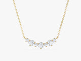 Diamond Birthstone Trio Prong Necklace in 14k Solid Gold