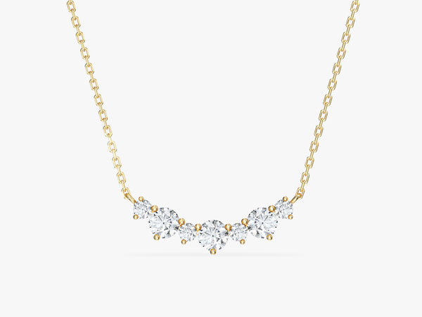 Diamond Birthstone Trio Prong Necklace in 14k Solid Gold