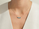 Ruby Trio Prong Necklace in 14k Solid Gold