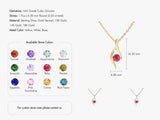 Single Stone Blue Topaz Pendant Necklace in 14k Solid Gold