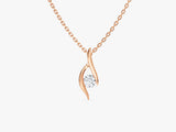 Single Stone Diamond Birthstone Pendant Necklace in 14k Solid Gold