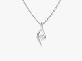 Single Stone Diamond Birthstone Pendant Necklace in 14k Solid Gold