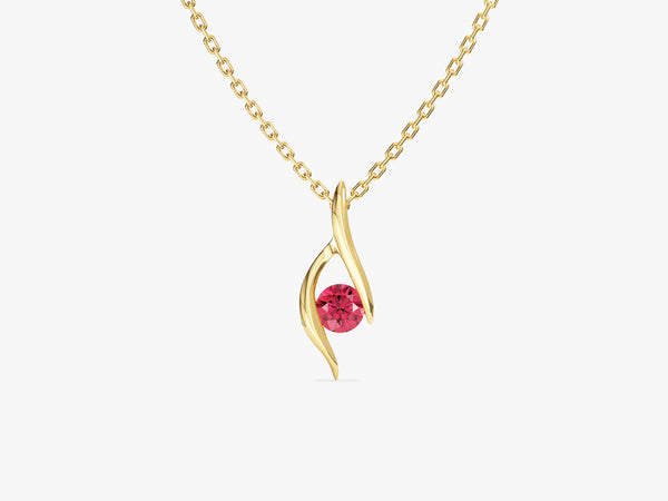 Single Stone Birthstone Pendant Necklace