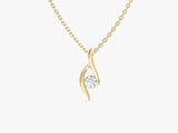 Single Stone Diamond Birthstone Pendant Necklace in 14k Solid Gold