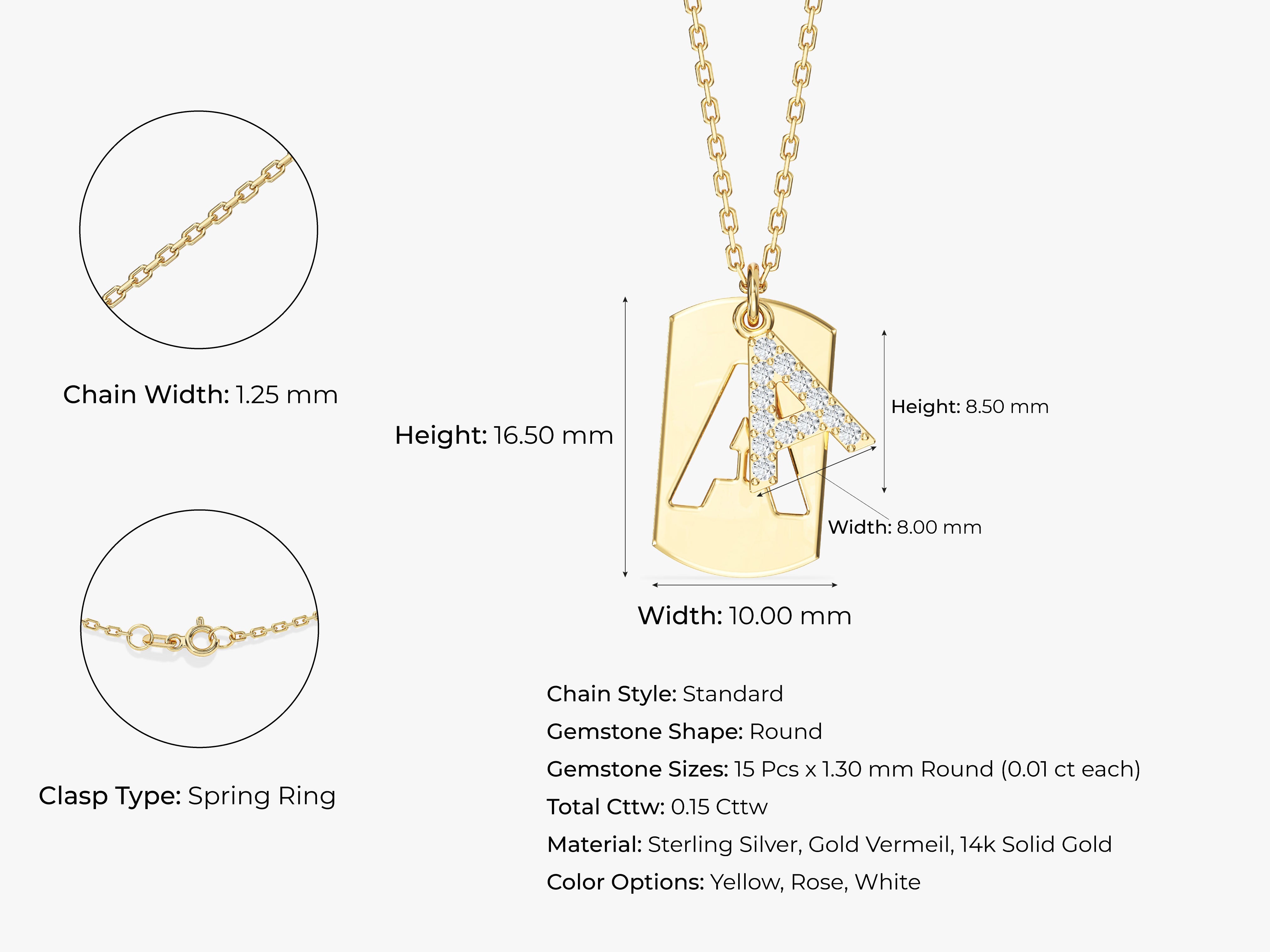 Gold initial 'A' necklace with diamonds, jewelry product