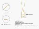 White Enamel Initial Letter Necklace with Birthstone