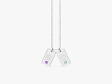 Initial Letter Tag Birthstone Necklace