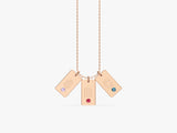 Initial Letter Tag Birthstone Necklace