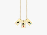 Initial Tag Birthstone Necklace