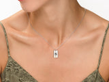 Initial Letter Tag Birthstone Necklace