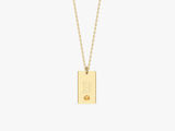 Initial Letter Tag Birthstone Necklace