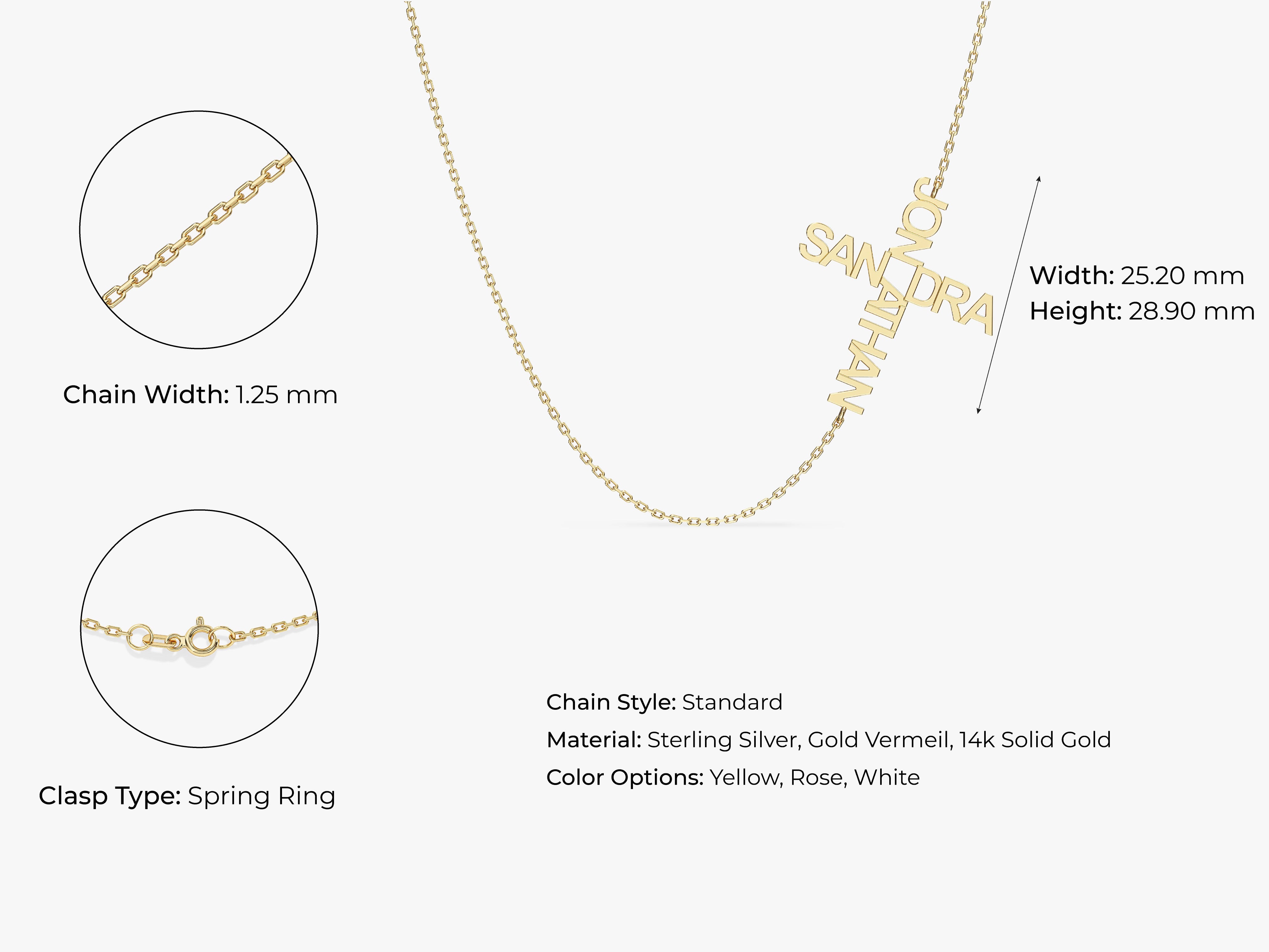 Gold name necklace with cross pendant, personalized jewelry gift