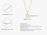 Bubble Initial Necklace with Gemstone