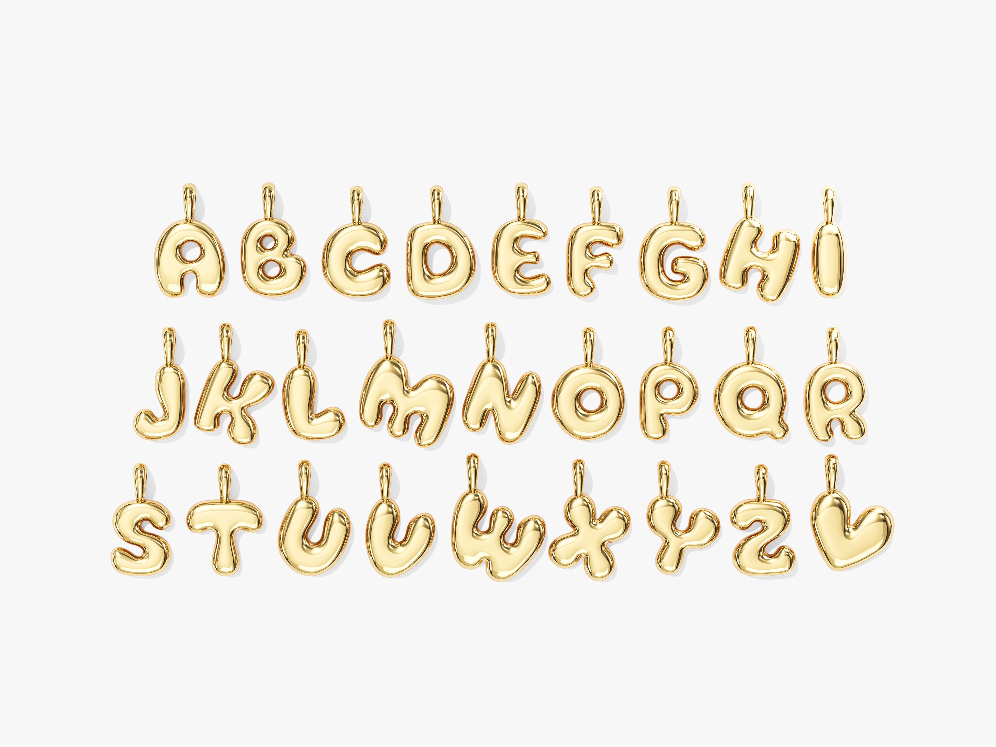 Gold alphabet letter charms for jewelry making
